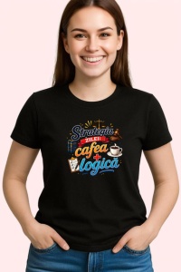 Tricou Strategia Zilei Cafea Si Logica Avocat V1, din bumbac 100%, tricou negru Copii | Dama | Barbat