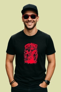 Tricou Strong Muschi Rosu Contur, Copii | Dama | Barbat, culoare negru