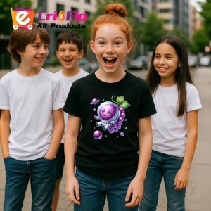 Tricou Strugure amuzant de vara astronaut, Fructe, Copii | Dama, culoare negru - Img 5