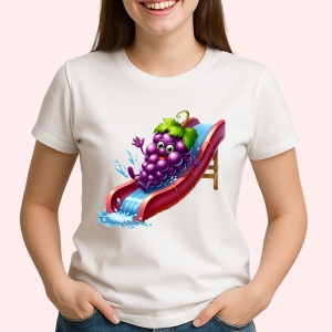 Tricou Strugure amuzant de vara pe topogan, Fructe, Copii | Dama - Img 2
