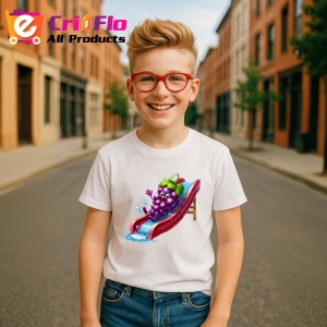 Tricou Strugure amuzant de vara pe topogan, Fructe, Copii | Dama - Img 5