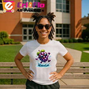 Tricou Strugure amuzant de vara sarind in apa, Fructe, Copii | Dama - Img 11