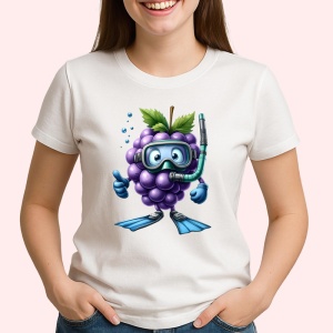 Tricou Strugure amuzant de vara scafandru, Fructe, Copii | Dama - Img 2