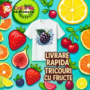 Tricou Strugure negru si explozie lichida, Fructe, Copii | Dama - Img 12