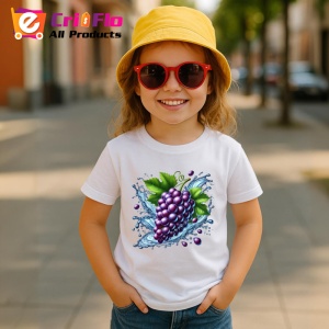 Tricou Struguri mov si stropi reci, Fructe, Copii | Dama - Img 4