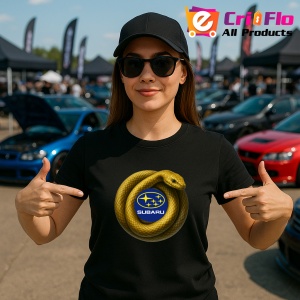 Tricou Subaru Sarpe Galben Asteptand Sa Atace | Unisex Dama si Barbat - Img 2