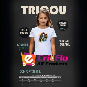 Tricou sunflower tattoo hand shy girl, fata timida cu tatuaj floarea soarelui pe mana, Copii | Dama | Barbat - Img 9