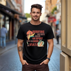 Tricou Surfing nu este doar un sport este un mod de viata Negru, Copii | Dama | Barbat - Img 7