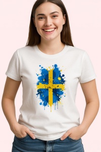 Tricou Sweden Steag Splash Art, Copii | Dama | Barbat - Img 3