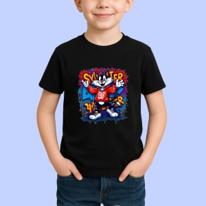 Tricou Sylvester DJ style cu spray și splash roșu Copii | Dama | Barbat Barbat - Img 5