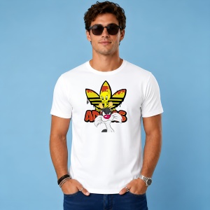 Tricou Sylvester Motanul Logo Galben Rosu Urban Cartoon Art, din bumbac 100% Copii | Dama | Barbat
