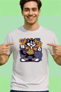 Tricou Sylvester swag cu bluza portocalie Power Cat Copii | Dama | Barbat Barbat - Img 2