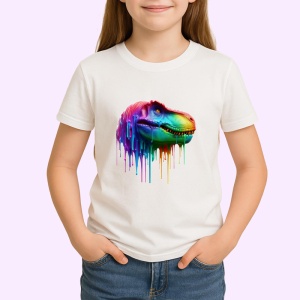 Tricou T Rex colorat dinozaur in stil urban pop art Copii | Dama | Barbat