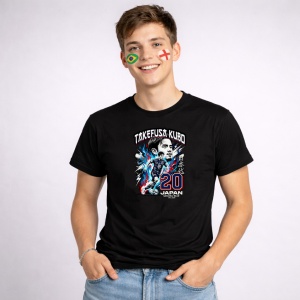 Tricou Takefusa Kubo Japan World Cup Fifa 2026, din bumbac 100%, tricou negru, Copii | Dama | Barbat - Img 2