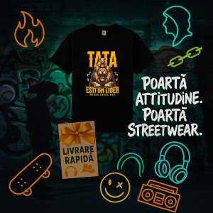 Tricou Tata esti un lidere, Mereu Eroul meu Negru, Copii | Dama | Barbat - Img 15