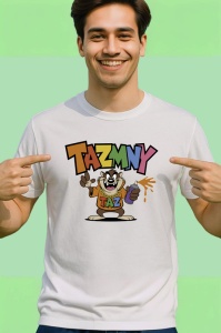 Tricou Taz – Skate Vibes & Drink, ținută galbenă urbană și atitudine cool Copii | Dama | Barbat Barbat - Img 2