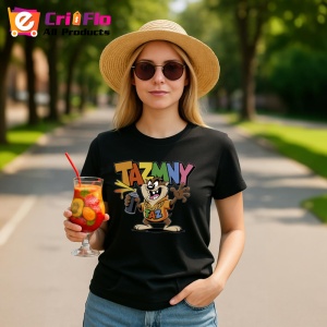 Tricou Taz Relaxed Style cu sapca, ghete si bautura in mana, vibe chill Copii | Dama | Barbat - Img 30