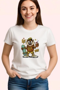 Tricou Taz salbatic cu hanorac galben si graffiti Copii | Dama | Barbat - Img 3