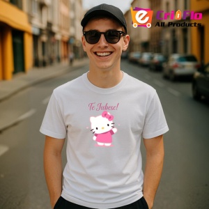 Tricou Te Iubesc Hello Kitty Personaj Desen, din bumbac 100% , tricou alb pentru Copii | Dama | Barbat - Img 10