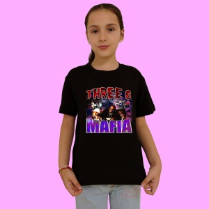 Tricou Three 6 Mafia, muzica Hip-Hop / Trap, Dama | Barbat | Copii, Culoare Negru - Img 2