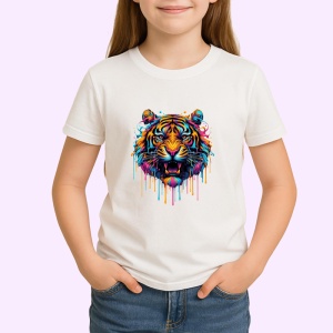 Tricou Tigru pop art imagine salbatica si plina de energie Copii | Dama | Barbat - Img 4