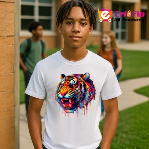 Tricou Tigru rosu galben in stil graffiti urban Copii | Dama | Barbat - Img 5