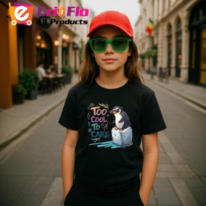 Tricou Too Cool To Care Pinguin Pe Gheata, Copii | Dama | Barbat, culoare negru - Img 11