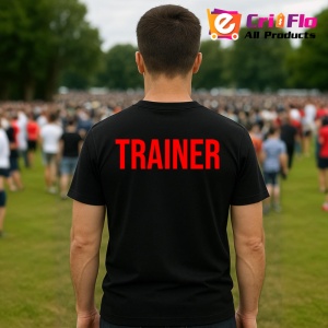 Tricou TRAINER, Personalizat | Unisex Dama si Barbat, Negru - Img 4