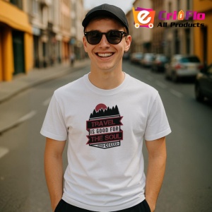 Tricou Travel Is Good For The Soul Peisaj Munte Gri, din bumbac 100% , tricou alb pentru Copii | Dama | Barbat - Img 10