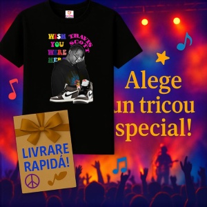 Tricou Travis Scott Here Vibe, muzica POP, Dama | Barbat | Copii, Culoare Negru - Img 7