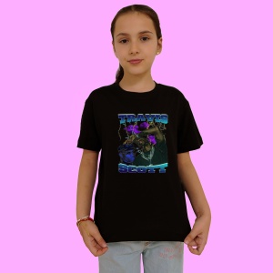 Tricou Travis Scott - Miscare si lumina violet, muzica RAP, Dama | Barbat | Copii, Culoare Negru - Img 2