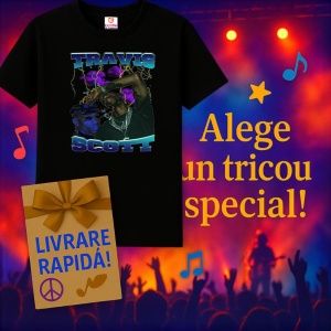 Tricou Travis Scott - Miscare si lumina violet, muzica RAP, Dama | Barbat | Copii, Culoare Negru - Img 15