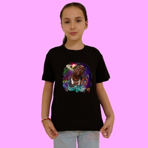 Tricou Travis Scott - Univers neon, muzica POP, Dama | Barbat | Copii, Culoare Negru - Img 2