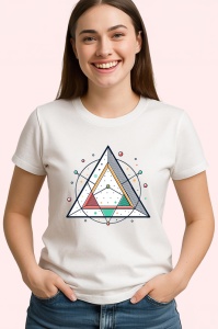 Tricou Triunghi Magic Cercuri Geometrice, Copii | Dama | Barbat - Img 3
