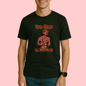 Tricou Tupac Cartoon Red Text, muzica INDIE, Dama | Barbat | Copii, Culoare Negru - Img 3