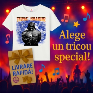 Tricou Tupac chained blue storm, muzica ELECTRONIC, Dama | Barbat | Copii - Img 7
