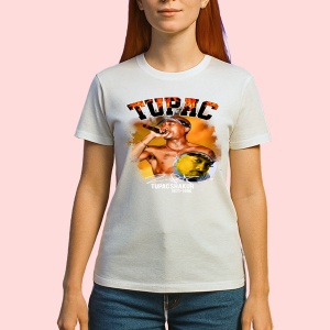 Tricou Tupac Orange Background, muzica Not Applicable, Dama | Barbat | Copii