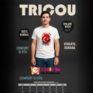 Tricou Turkiye Steag Splash Art, Copii | Dama | Barbat - Img 6