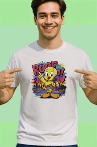 Tricou Tweety urban cu skateboard si hanorac galben Copii | Dama | Barbat Barbat - Img 2