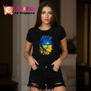 Tricou Ukraine Steag Splash Art, Copii | Dama | Barbat, culoare negru - Img 10