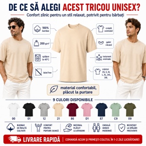 Tricou unisex bărbat oversize Malfini Stage 812, model larg și lejer, 100% bumbac - Img 3