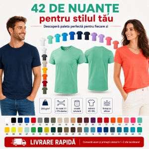 Tricou Unisex Damă / Bărbat Heavy New 137 – 100% Bumbac, Guler Rotund, 200 g/m², XS–5XL - Img 6