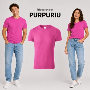 Tricou unisex damă și bărbat, 100% bumbac, mărimi XS–4XL, 22 culori disponibile - Img 26