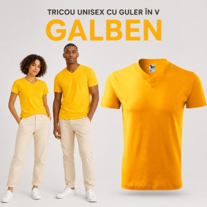 Tricou Unisex Damă și Bărbat Malfini 102, Guler în V, 100% Bumbac, 160 g/m², XS–3XL - Img 14