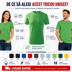 Tricou unisex damă și bărbat Malfini Heavy 110, 100% bumbac, 200 g/mp, S–3XL - Img 2