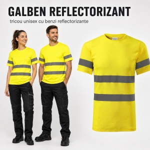 Tricou Unisex Damă și Bărbat Rimeck HV Protect LV9, Vizibilitate Ridicată, Benzi Reflectorizante 3M, 55% Bumbac, 175 g/m² - Img 11