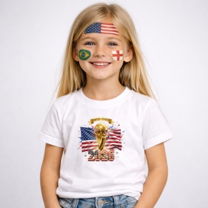 Tricou United States World Cup 2026 Fifa V2, din bumbac 100%, tricou alb, Copii | Dama | Barbat - Img 2