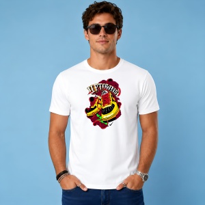 Tricou Uptowns Ghete Galbene Rosii Urban Culture Street Art, din bumbac 100% Copii | Dama | Barbat - Img 2