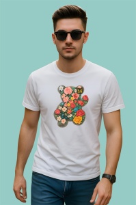 Tricou Urs compus din flori, Copii | Dama | Barbat - Img 2