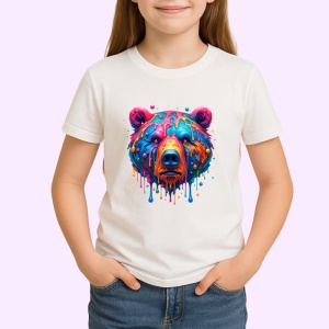 Tricou Urs curcubeu pictat in stil urban Copii | Dama | Barbat - Img 3